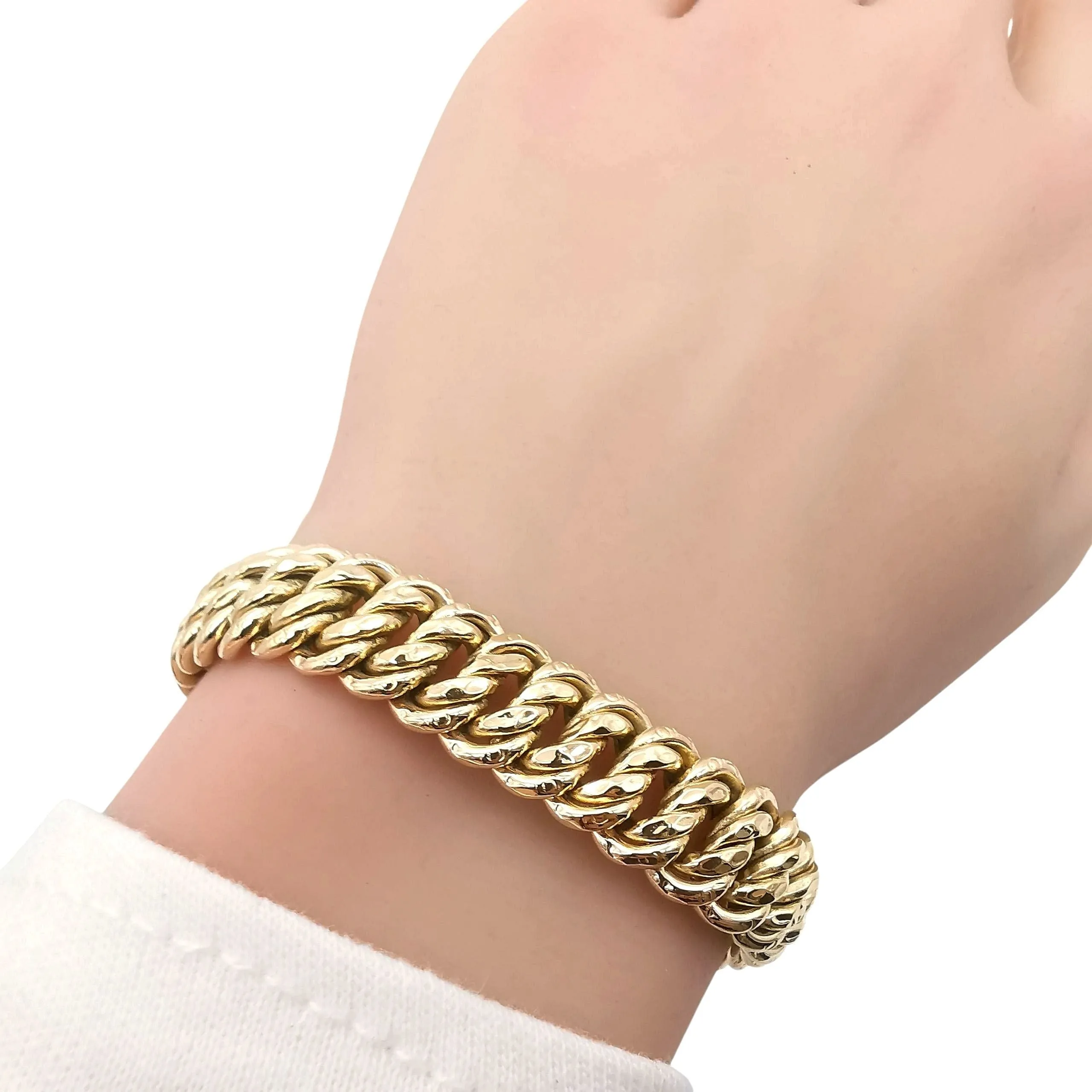 Bracelet maille américaine en or jaune sold by 58 Facettes product image thumbnail 2