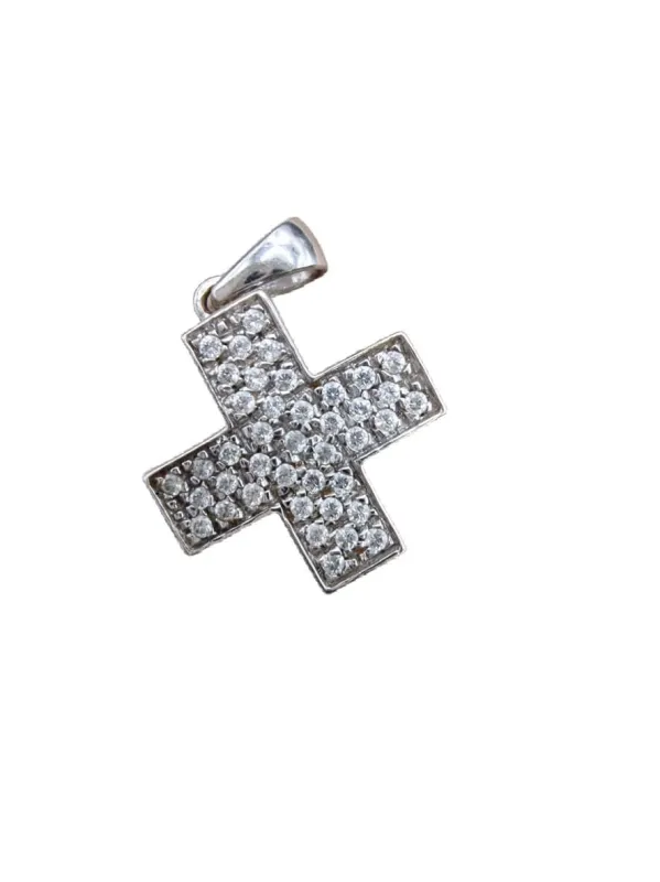 Pendentif croix en or blanc et diamants sold by 58 Facettes