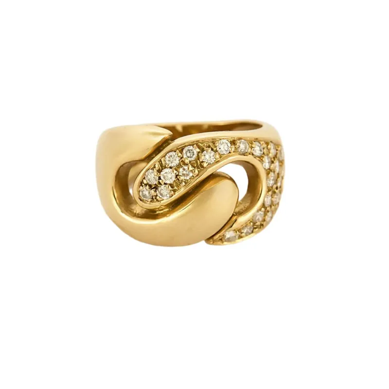 Bague en or jaune et diamants sold by 58 Facettes