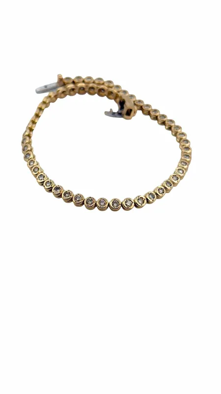 Bracelet Tennis or jaune et diamants sold by 58 Facettes