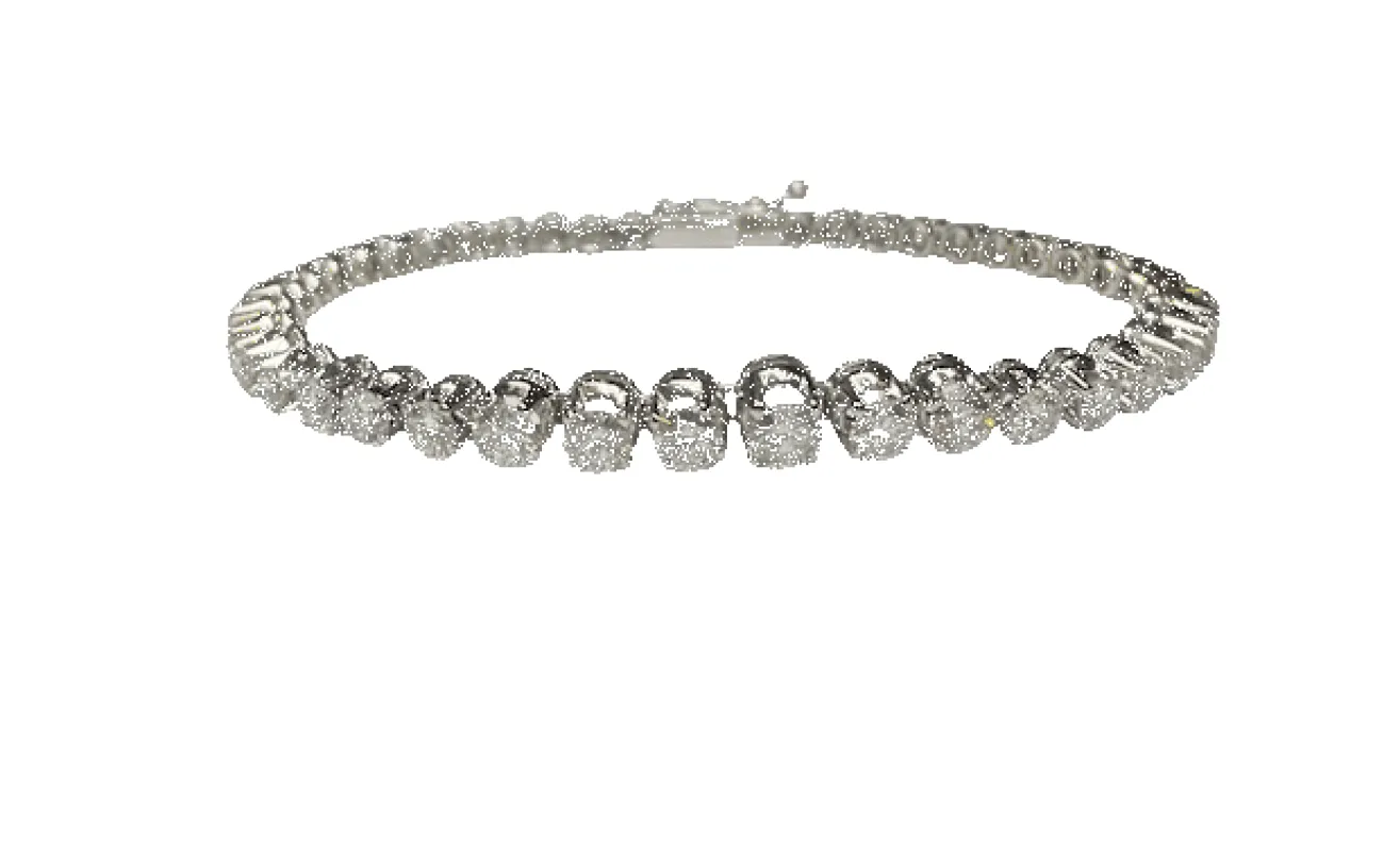 Bracelet rivière or blanc diamants 4cts sold by 58 Facettes