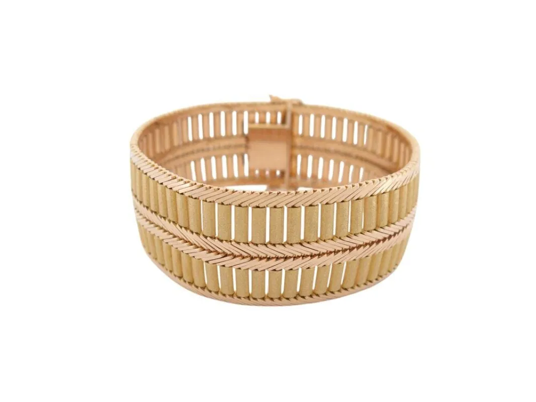 vintage bracelet manchette 18 en or jaune 18k 67 gr  en sold by 58 Facettes