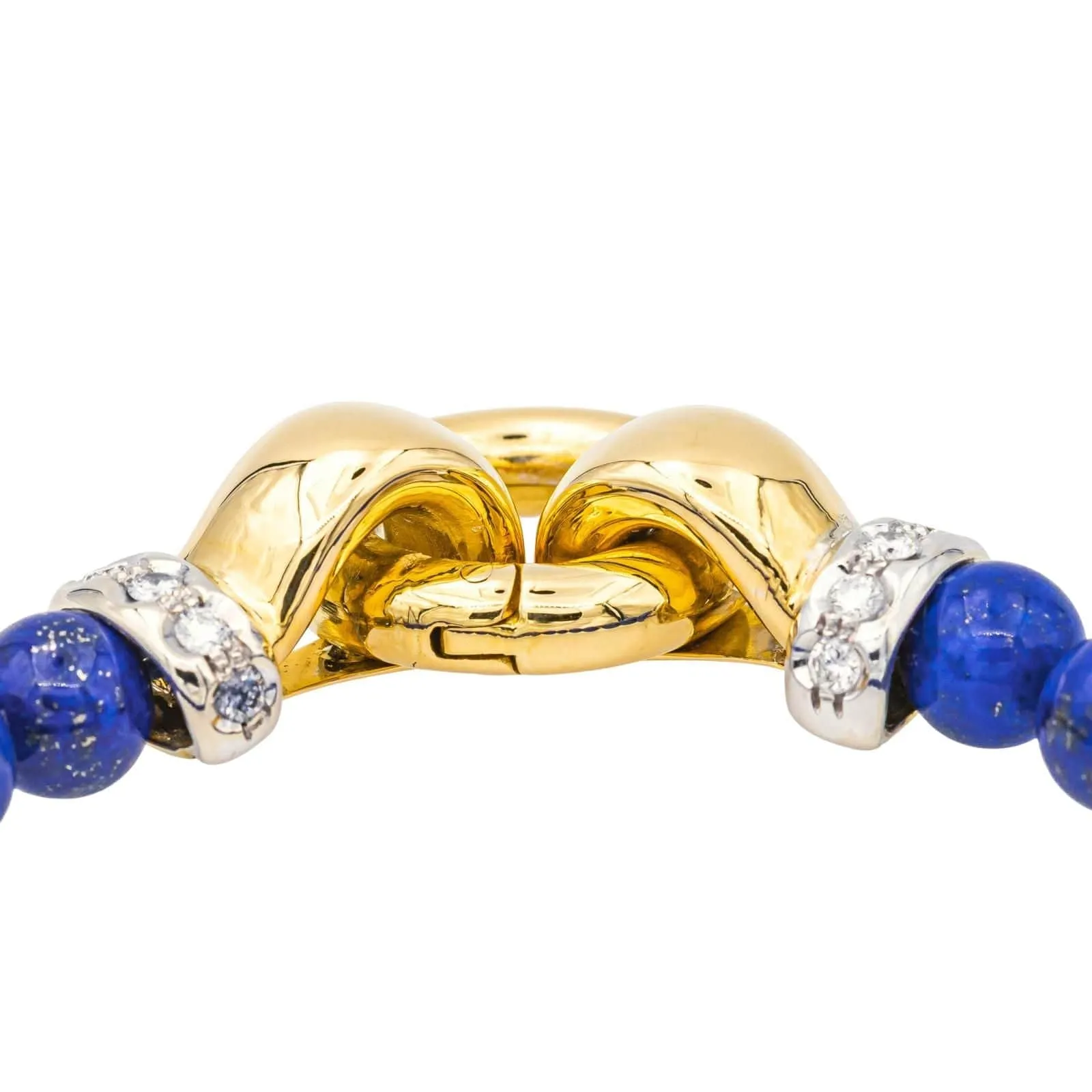 Bracelet en or jaune et blanc 18 carats, lapis-lazuli et diamants sold by 58 Facettes product image thumbnail 4