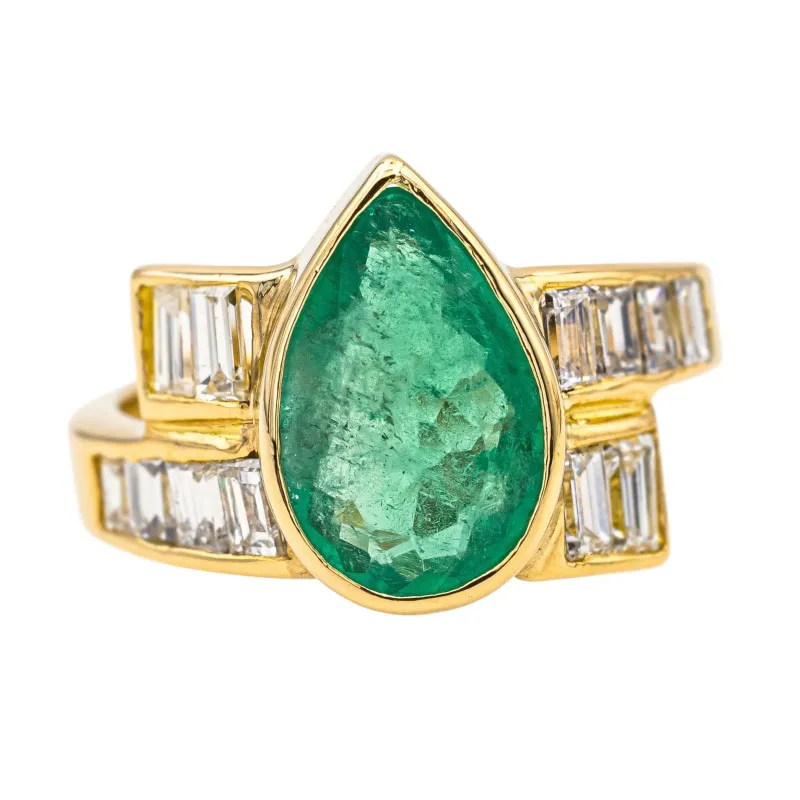 Bague  Or jaune Emeraude, Diamant sold by 58 Facettes