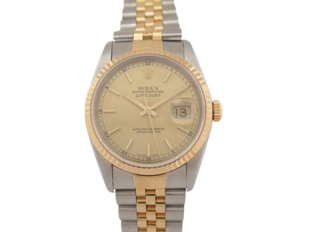 vintage montre ROLEX datejust 16233 jubilee 36mm automatique or 18k & acier sold by 58 Facettes