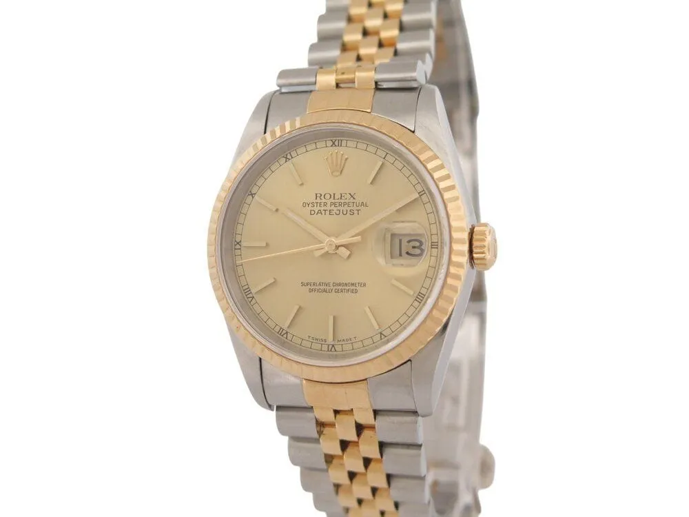 vintage montre ROLEX datejust 16233 jubilee 36mm automatique or 18k & acier sold by 58 Facettes product image thumbnail 2