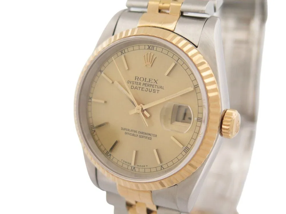 vintage montre ROLEX datejust 16233 jubilee 36mm automatique or 18k & acier sold by 58 Facettes product image thumbnail 3