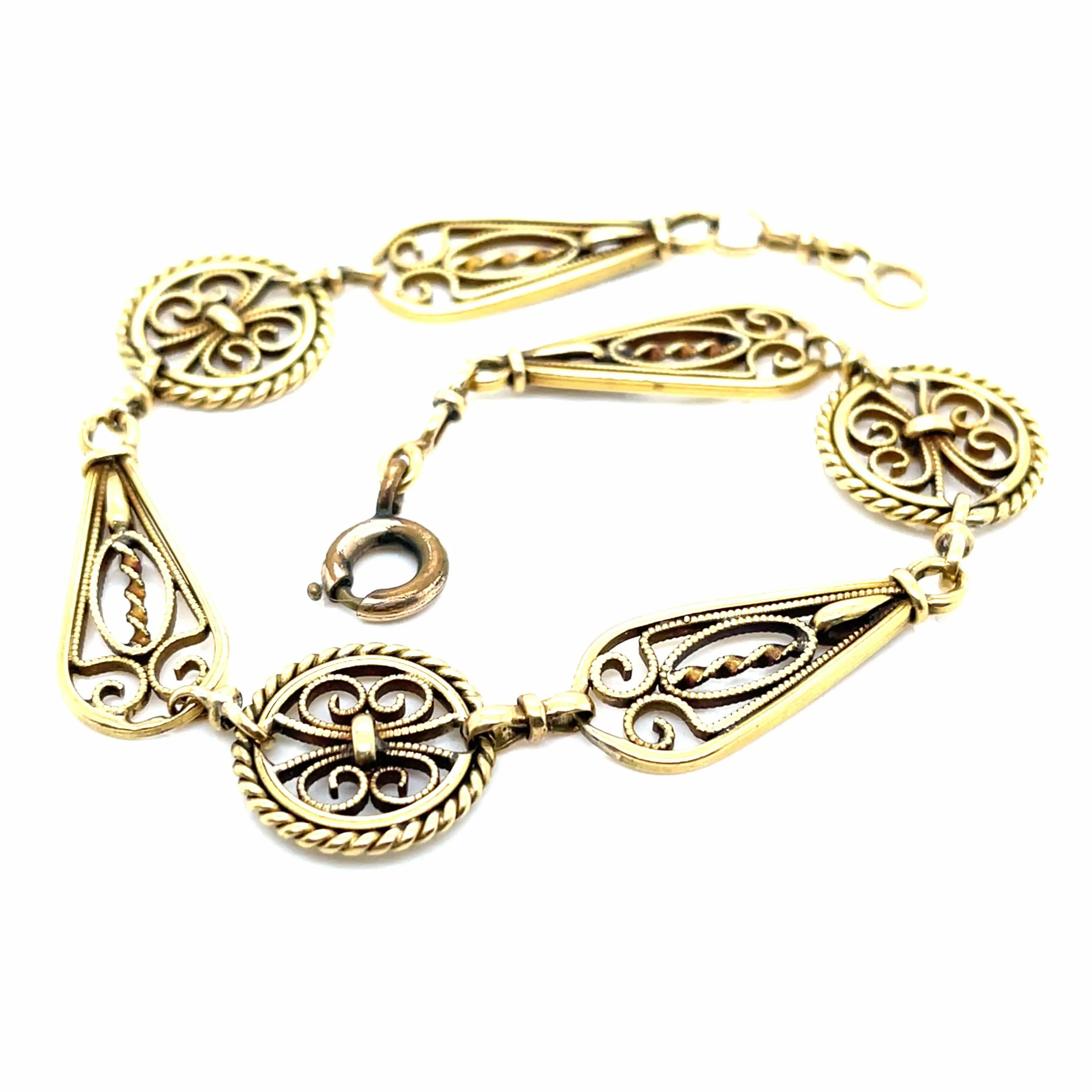Bracelet ancien en or jaune 18 ct filigrane sold by 58 Facettes product image thumbnail 2