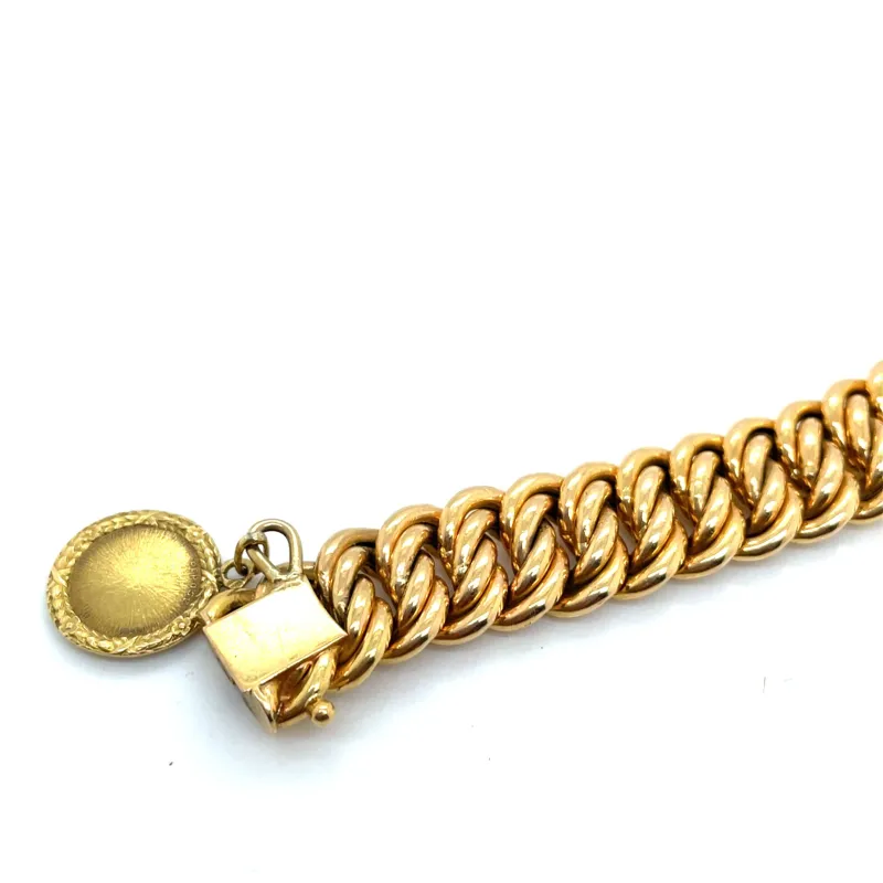 Bracelet Maille Américaine Or Jaune Médaille d'Amour Augis sold by 58 Facettes