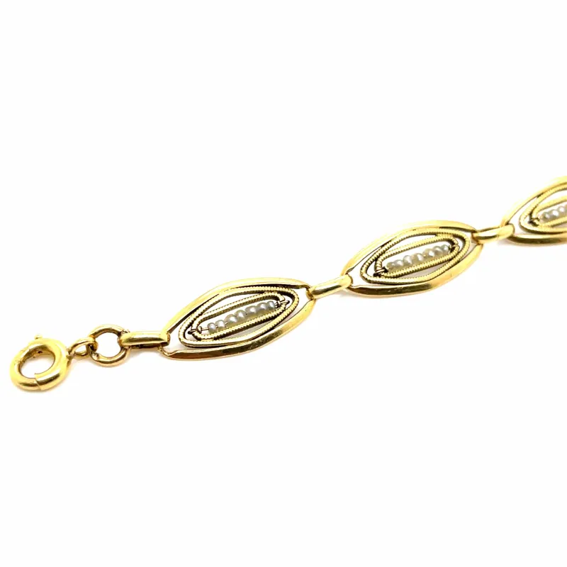 Bracelet Ancien Filigrane Or Perles fines sold by 58 Facettes