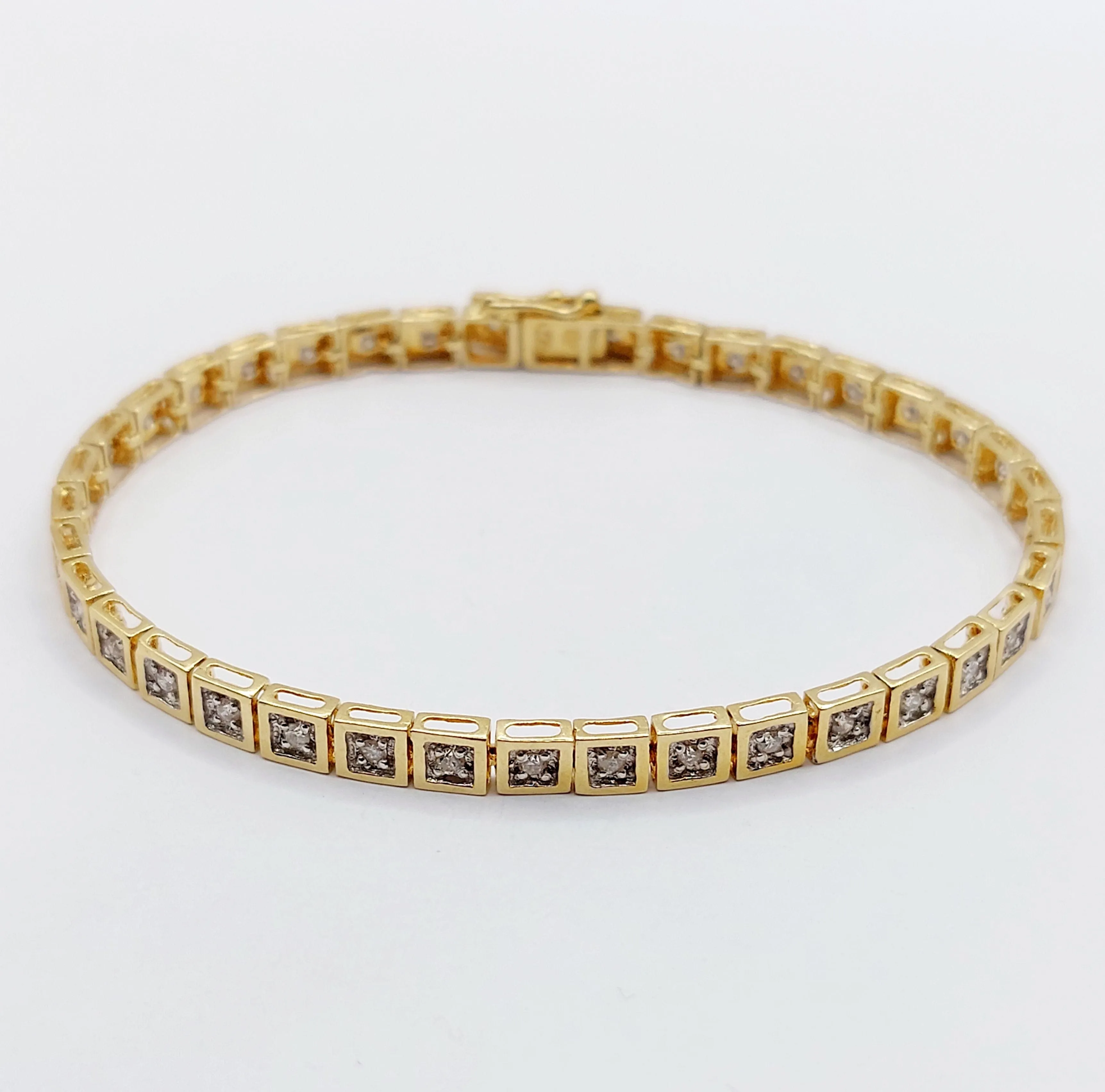 Bracelet tennis vintage or jaune et platine et diamant art déco sold by 58 Facettes product image thumbnail 4