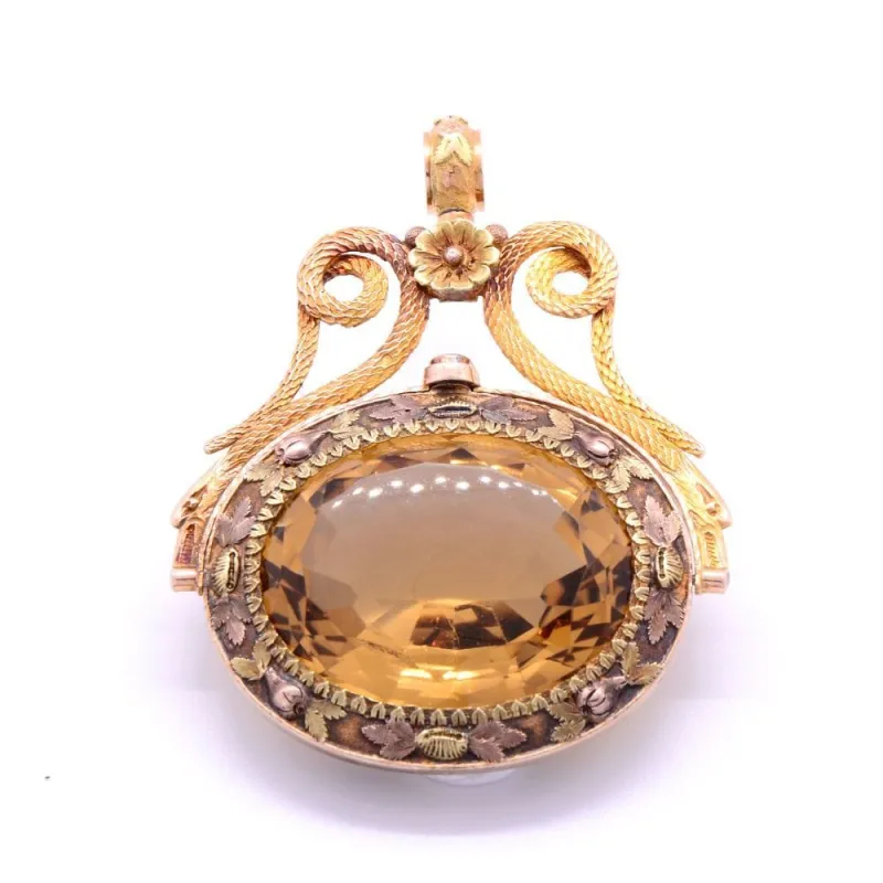 Pendentif or jaune citrine « Hélios » Époque Restauration, vers 1819–1838. sold by 58 Facettes