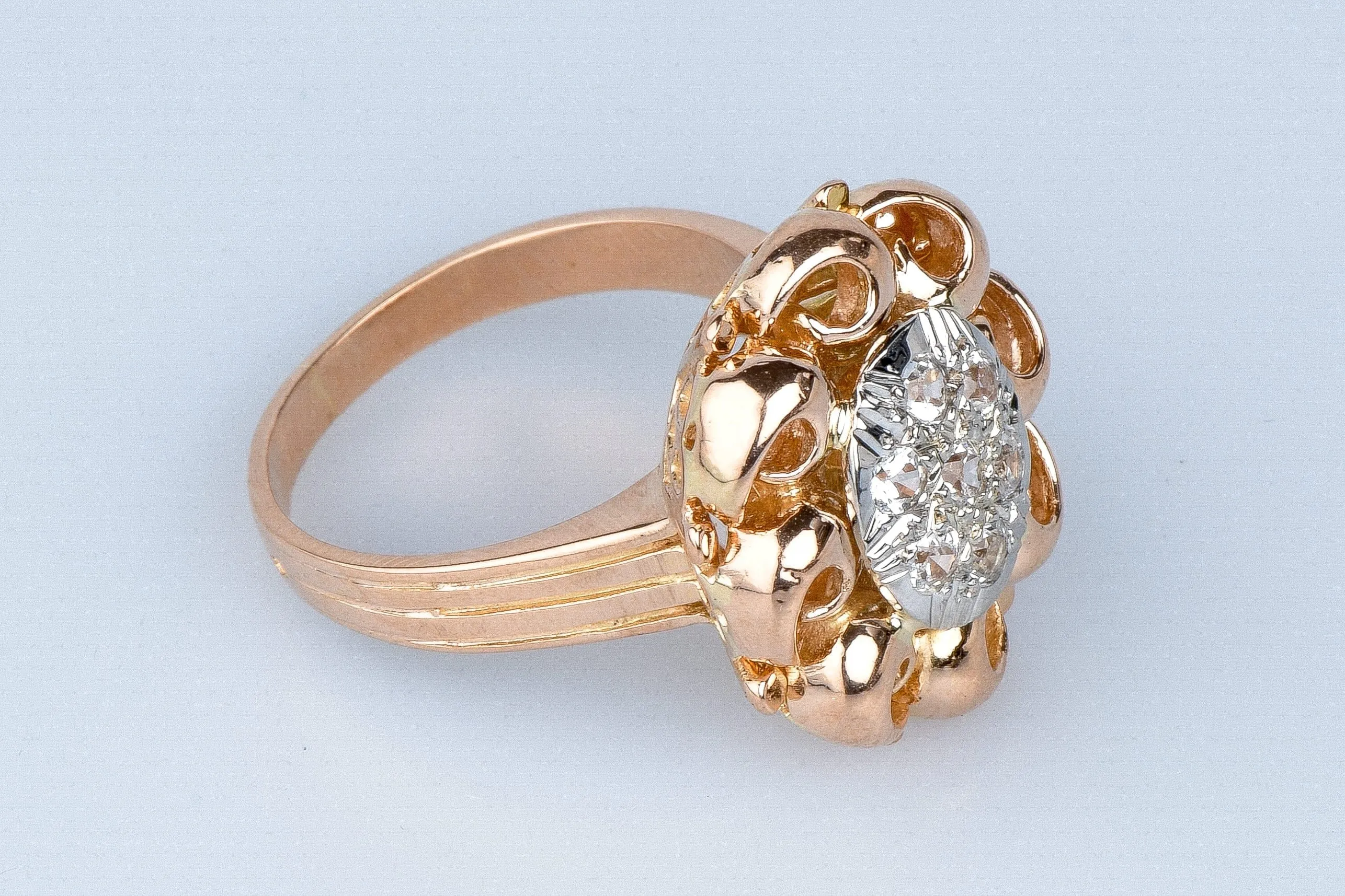 Bague en or rose 18 ct avec diamants sold by 58 Facettes product image thumbnail 3