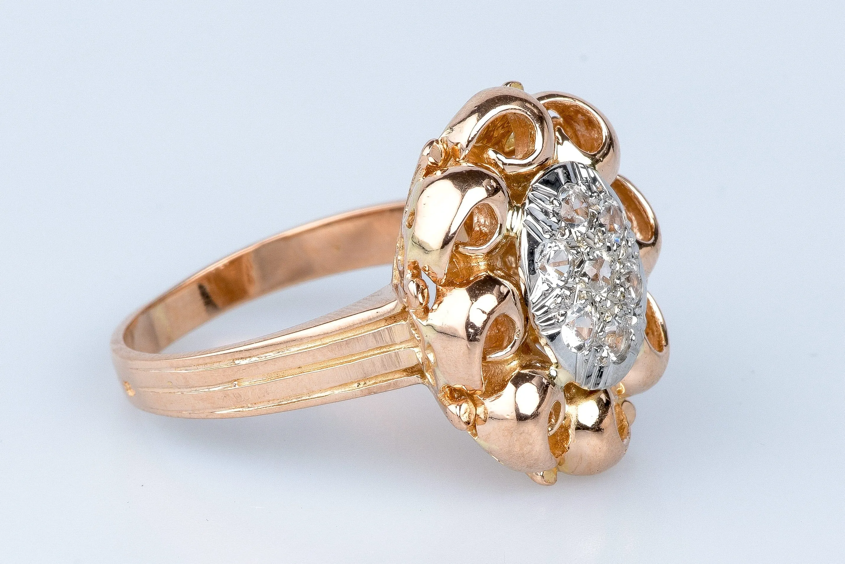 Bague en or rose 18 ct avec diamants sold by 58 Facettes product image thumbnail 4