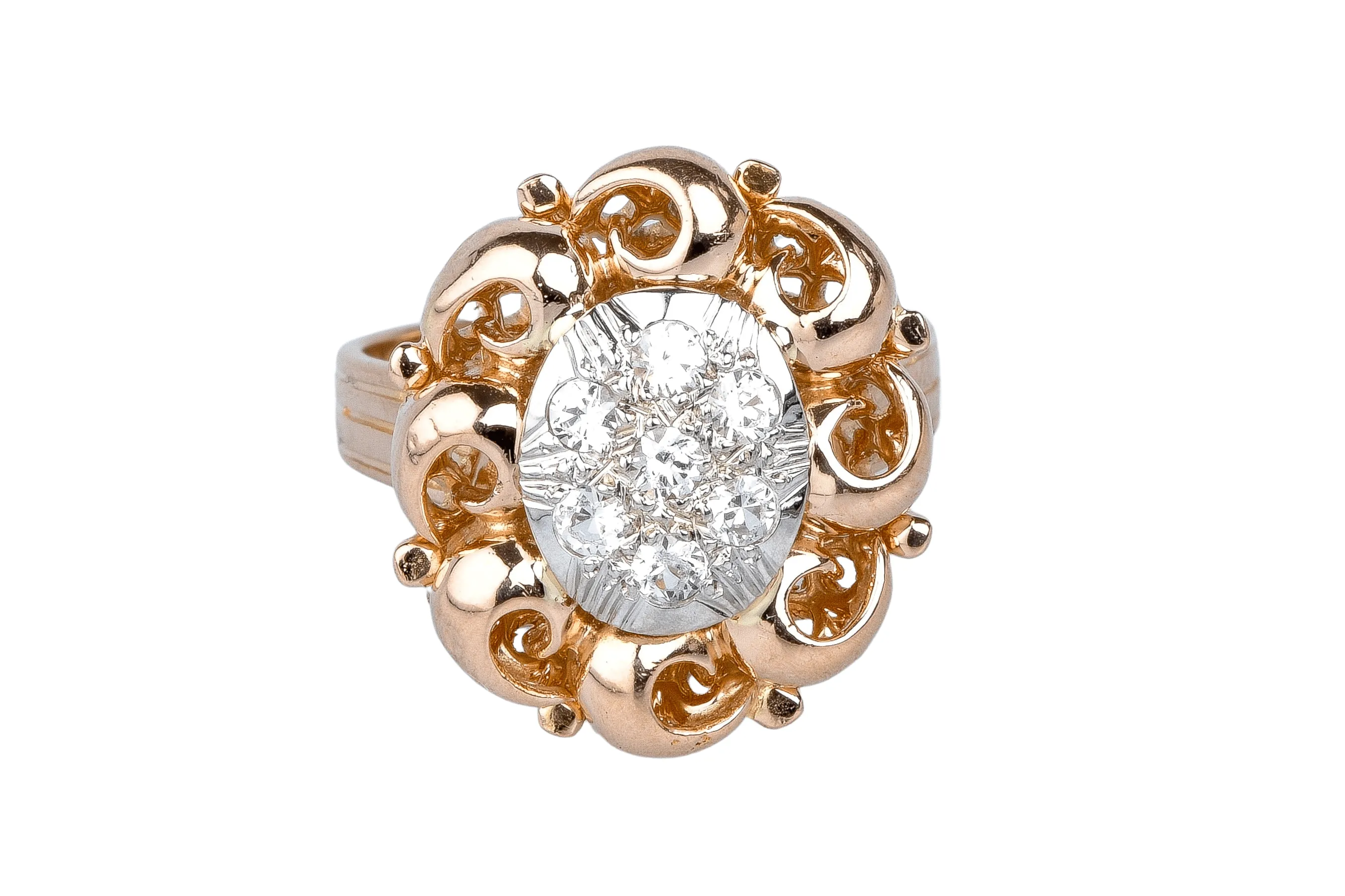 Bague en or rose 18 ct avec diamants sold by 58 Facettes