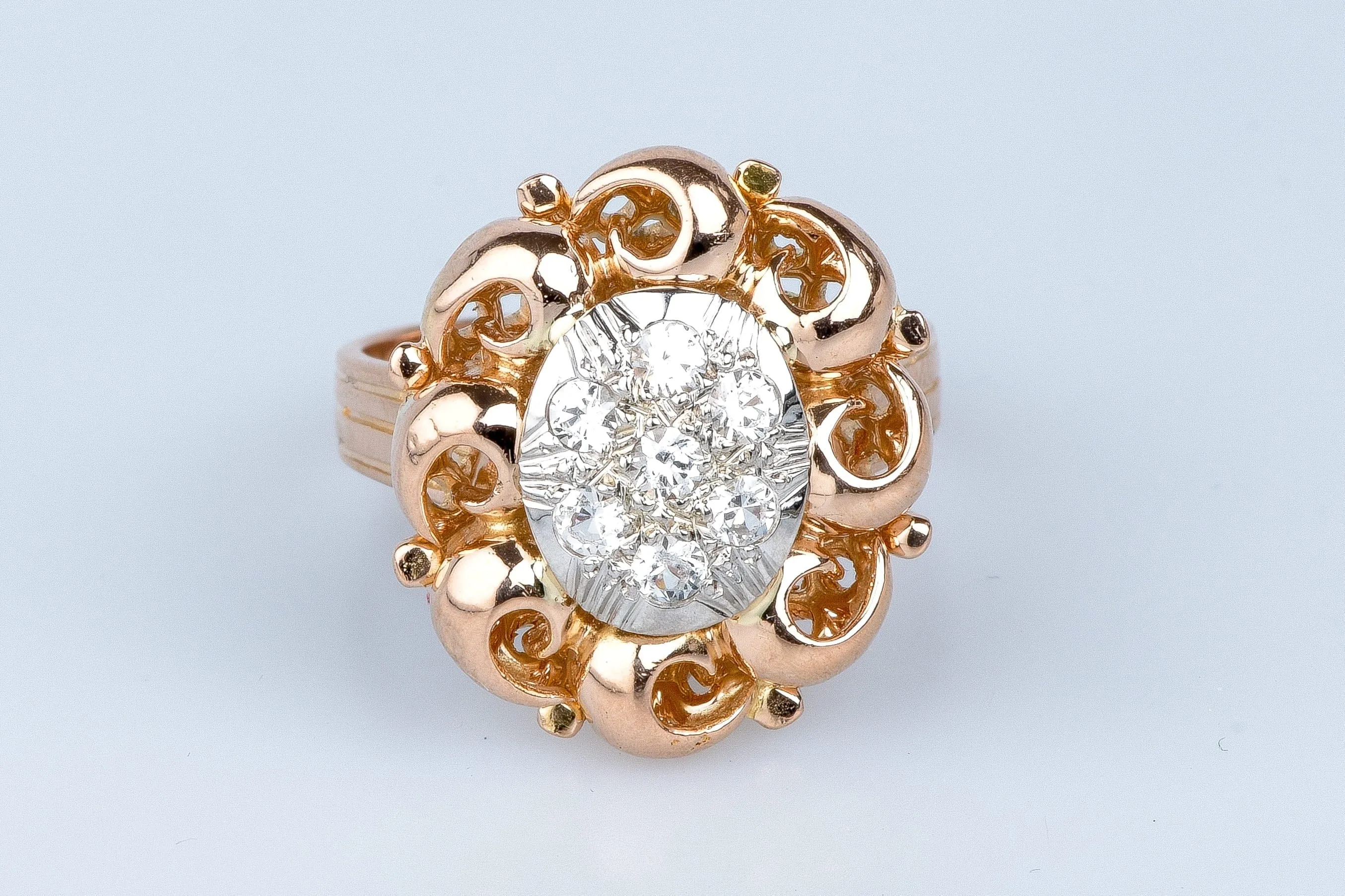 Bague en or rose 18 ct avec diamants sold by 58 Facettes product image thumbnail 2