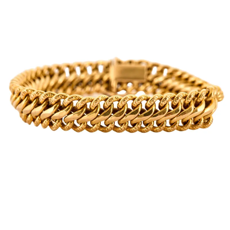 Bracelet ancien maille américaine en or jaune sold by 58 Facettes