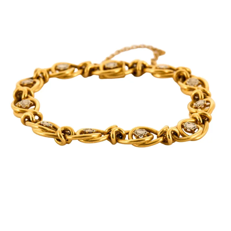 Bracelet ancien en or jaune et diamants sold by 58 Facettes