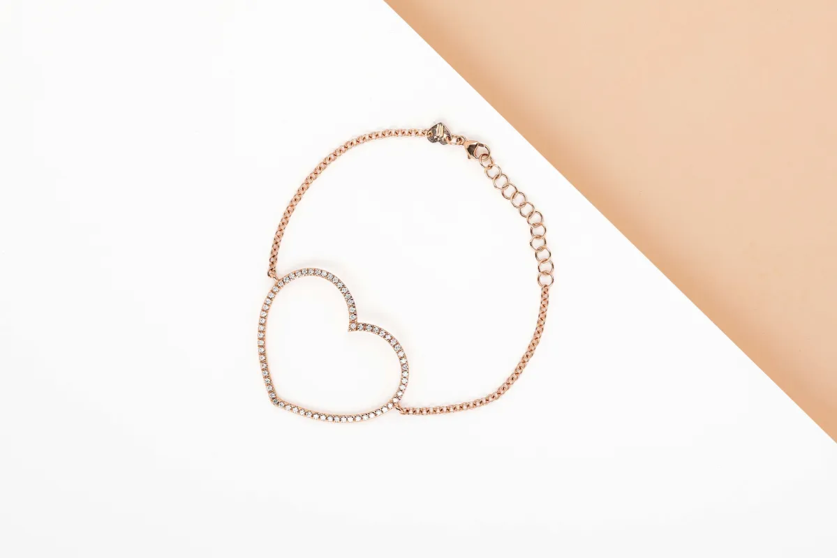 Bracelet en or rose - Diamants sold by 58 Facettes