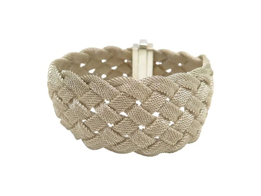 bracelet TIFFANY & CO somerset tresse maille en argent 925 t 18 46.5 gr sold by 58 Facettes