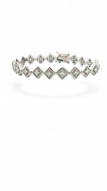 Bracelet en or blanc et diamants sold by 58 Facettes