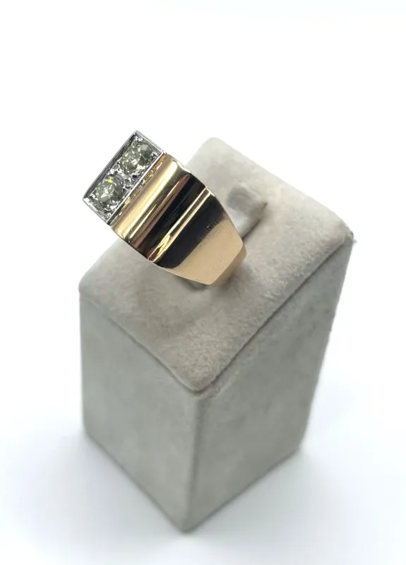 Bague Tank en or jaune et diamants sold by 58 Facettes