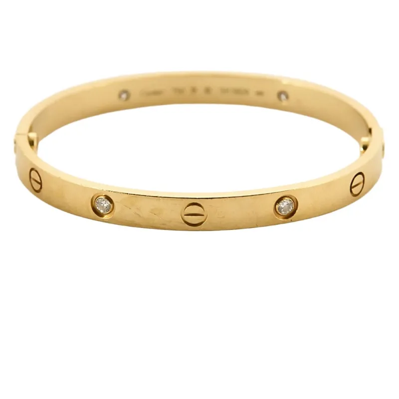 CARTIER - LOVE - Bracelet Modèle Classique en or jaune et 4 diamants sold by 58 Facettes