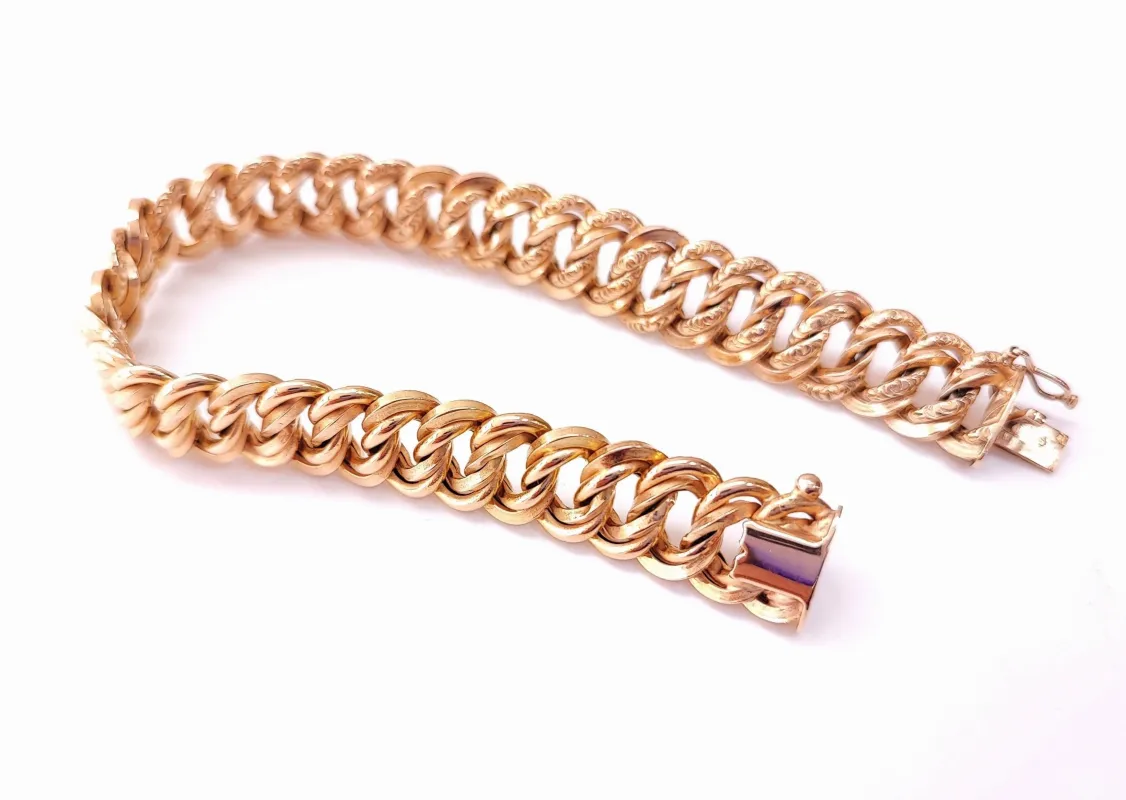 Bracelet maille américaine or jaune sold by 58 Facettes