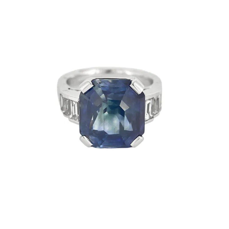 Bague en or blanc et saphir sold by 58 Facettes