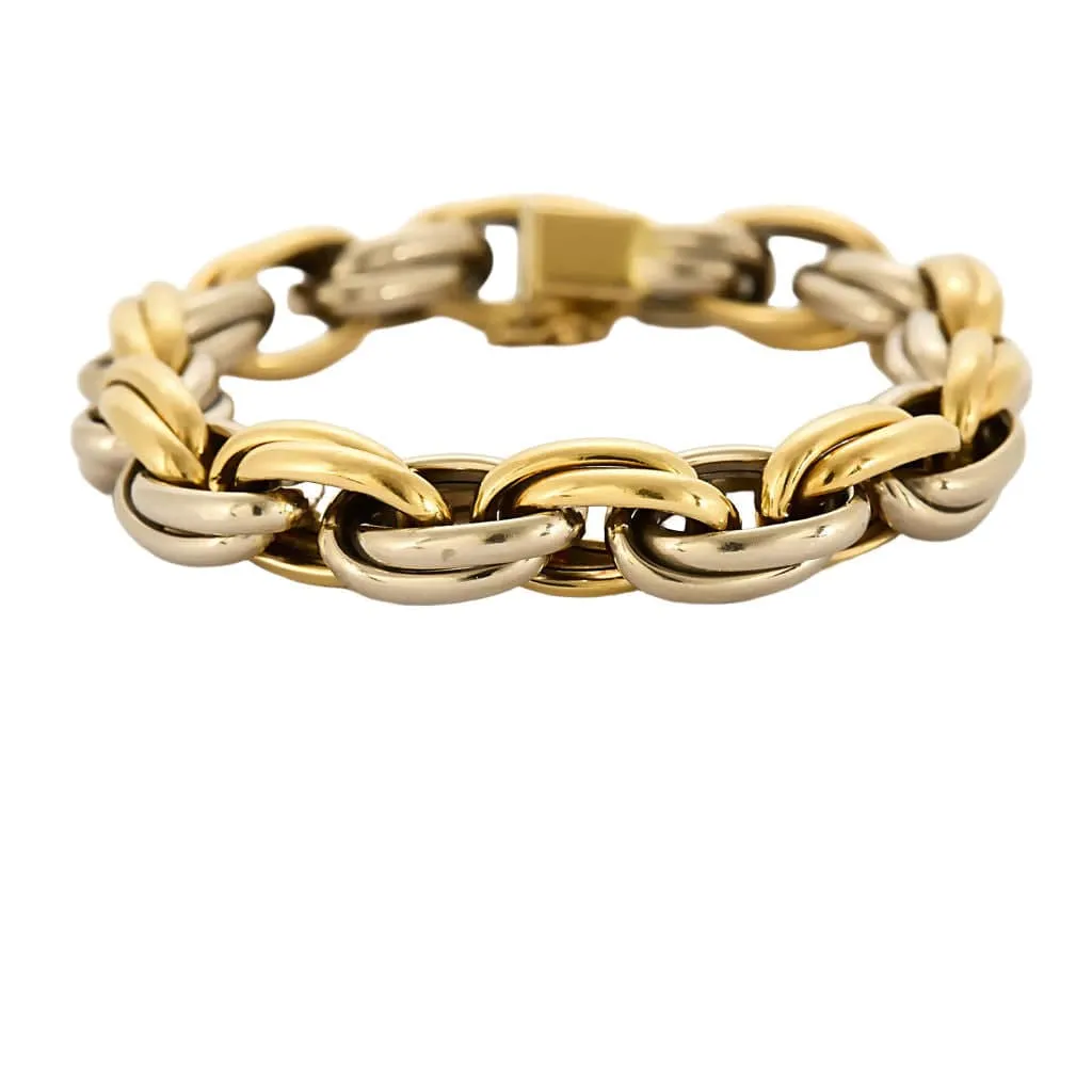 Bracelet en or jaune et or blanc sold by 58 Facettes
