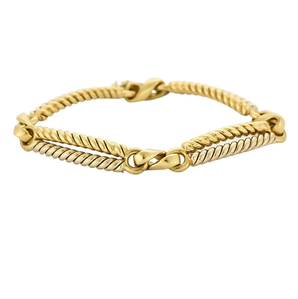 Bracelet en or blanc et jaune sold by 58 Facettes