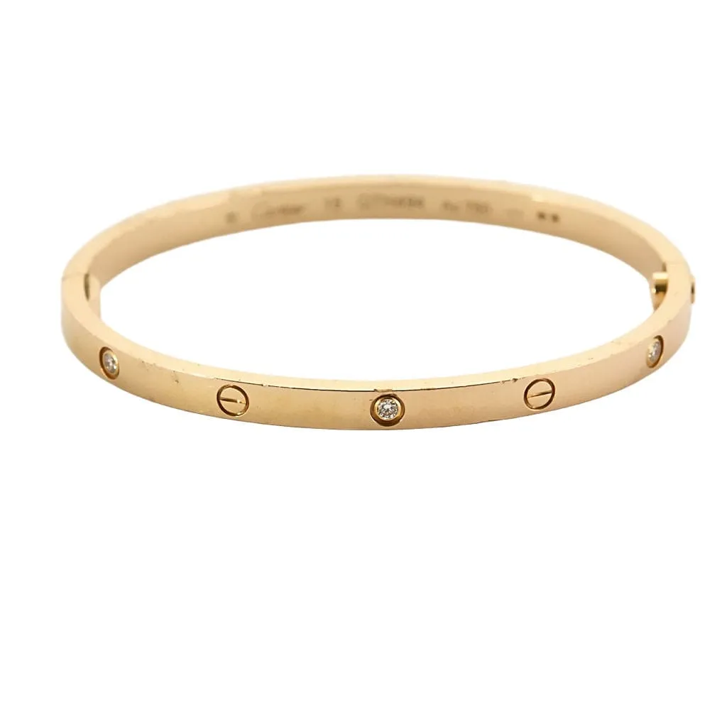 Cartier - LOVE - Petit modèle - Bracelet en or rose et diamants sold by 58 Facettes
