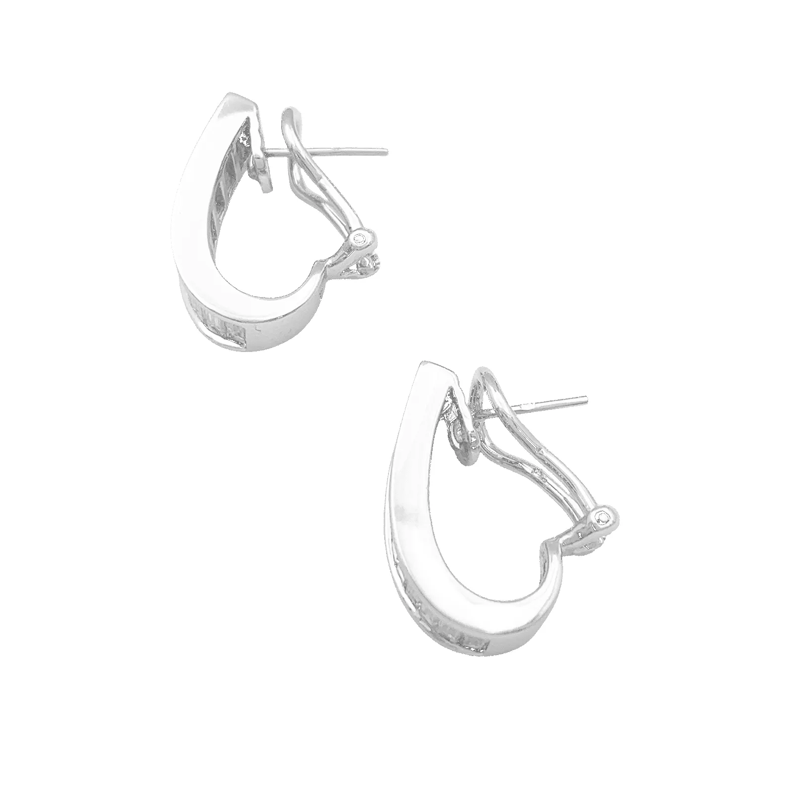Boucles d'oreilles en or blanc et diamants baguette. sold by 58 Facettes product image thumbnail 3