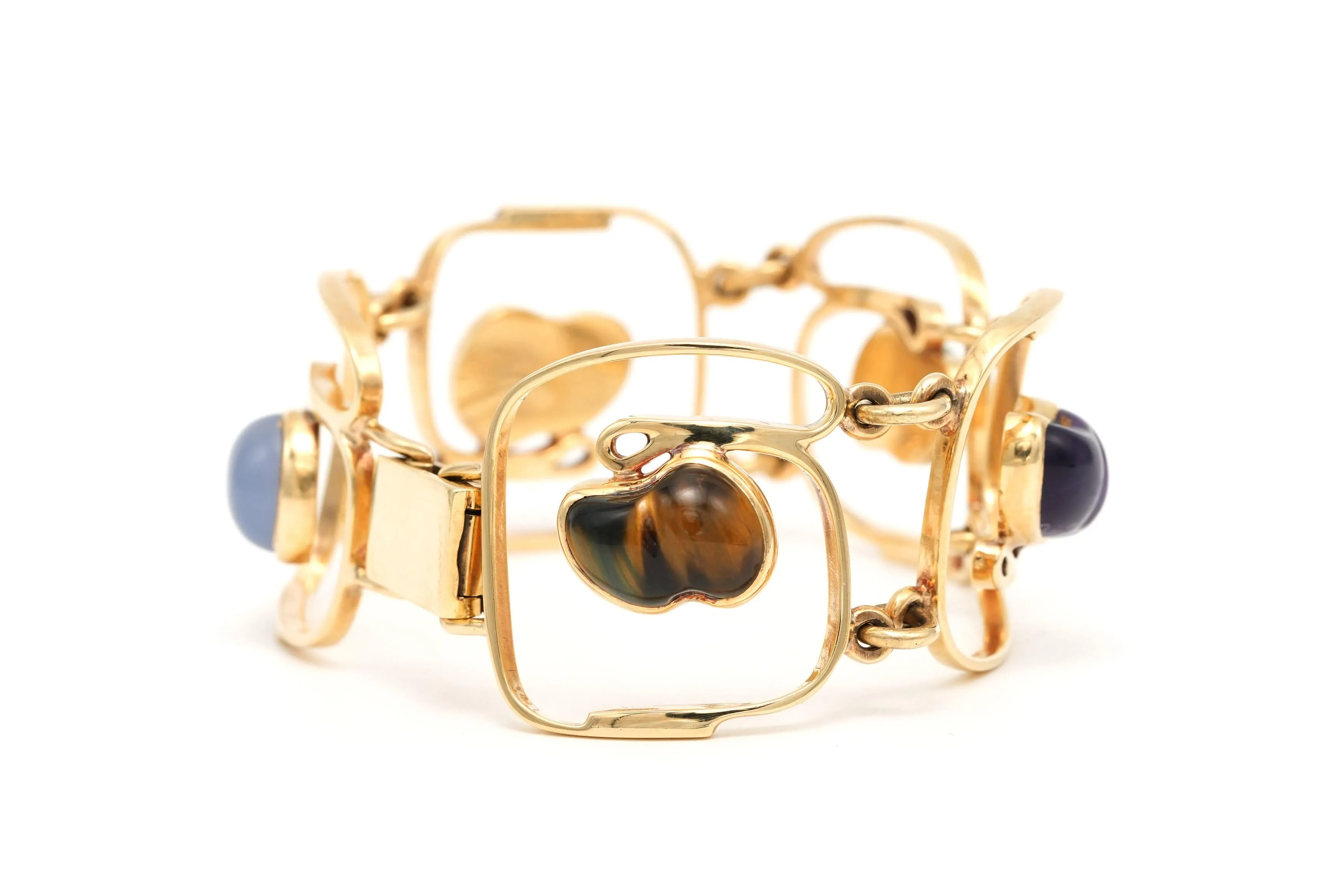 Bracelet 1970 en or jaune 9 carats serti de gemmes sold by 58 Facettes product image thumbnail 3