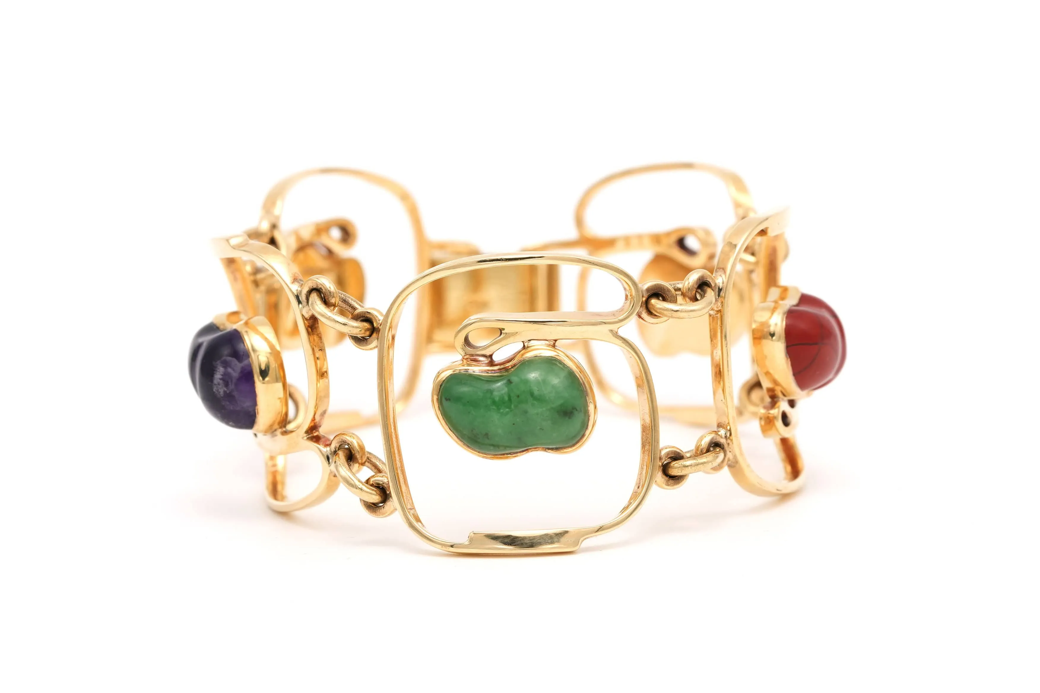 Bracelet 1970 en or jaune 9 carats serti de gemmes sold by 58 Facettes product image thumbnail 4