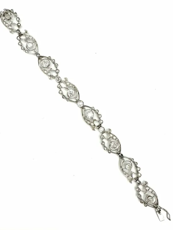 Bracelet 19ème en platine et diamants (5.5ct) sold by 58 Facettes