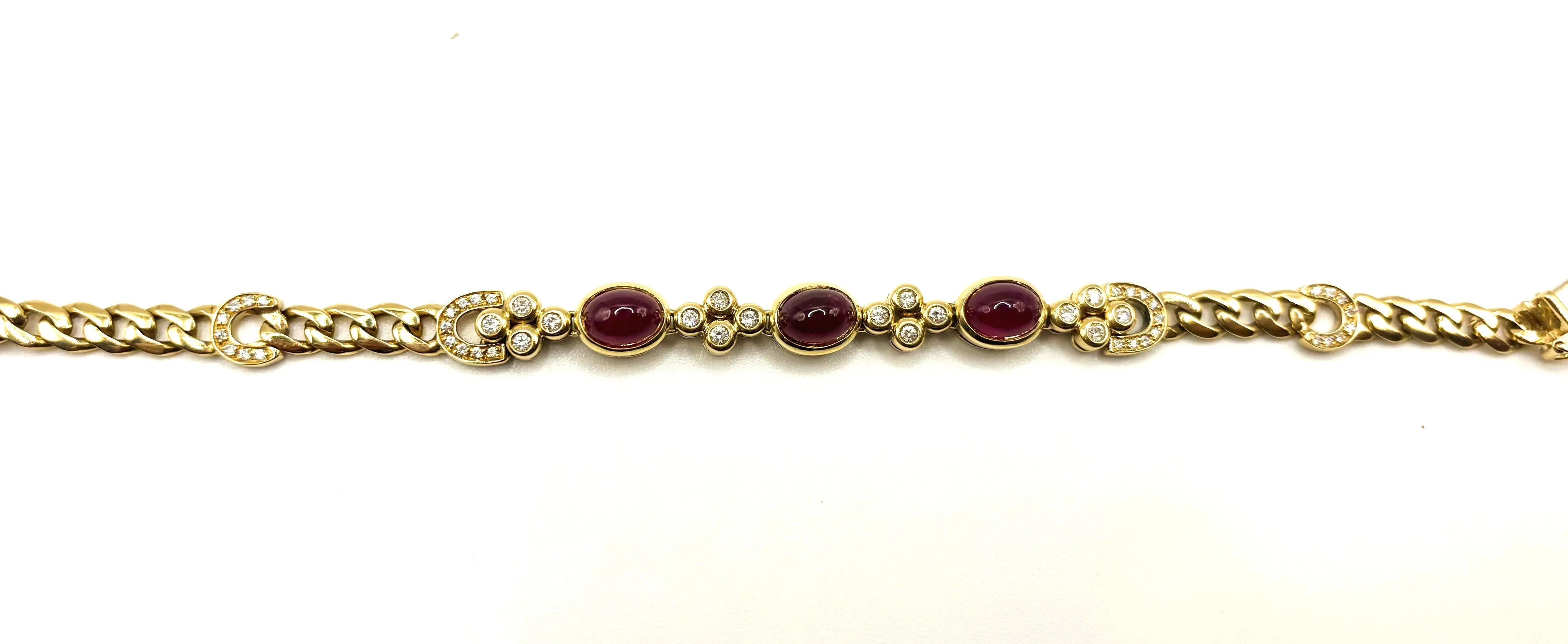 Bracelet Rubis cabochons et diamants sold by 58 Facettes product image thumbnail 5