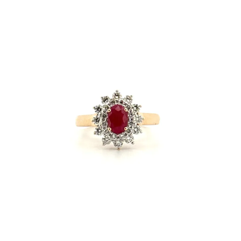 Bague Pompadour or jaune rubis & diamants sold by 58 Facettes