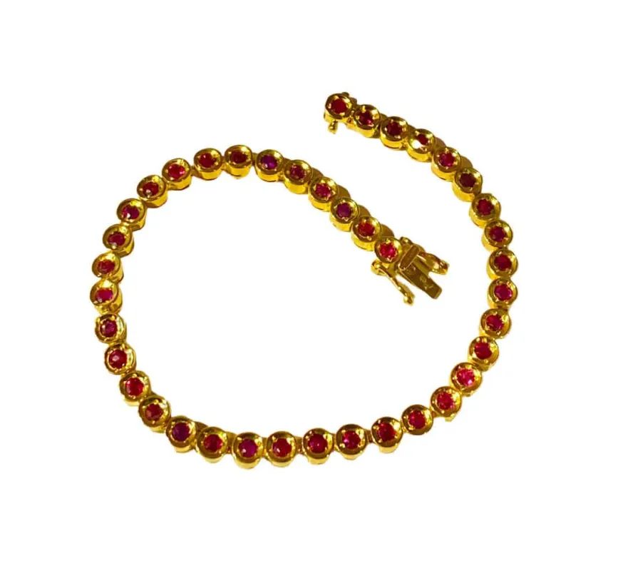 Bracelet ligne en or jaune et rubis sold by 58 Facettes