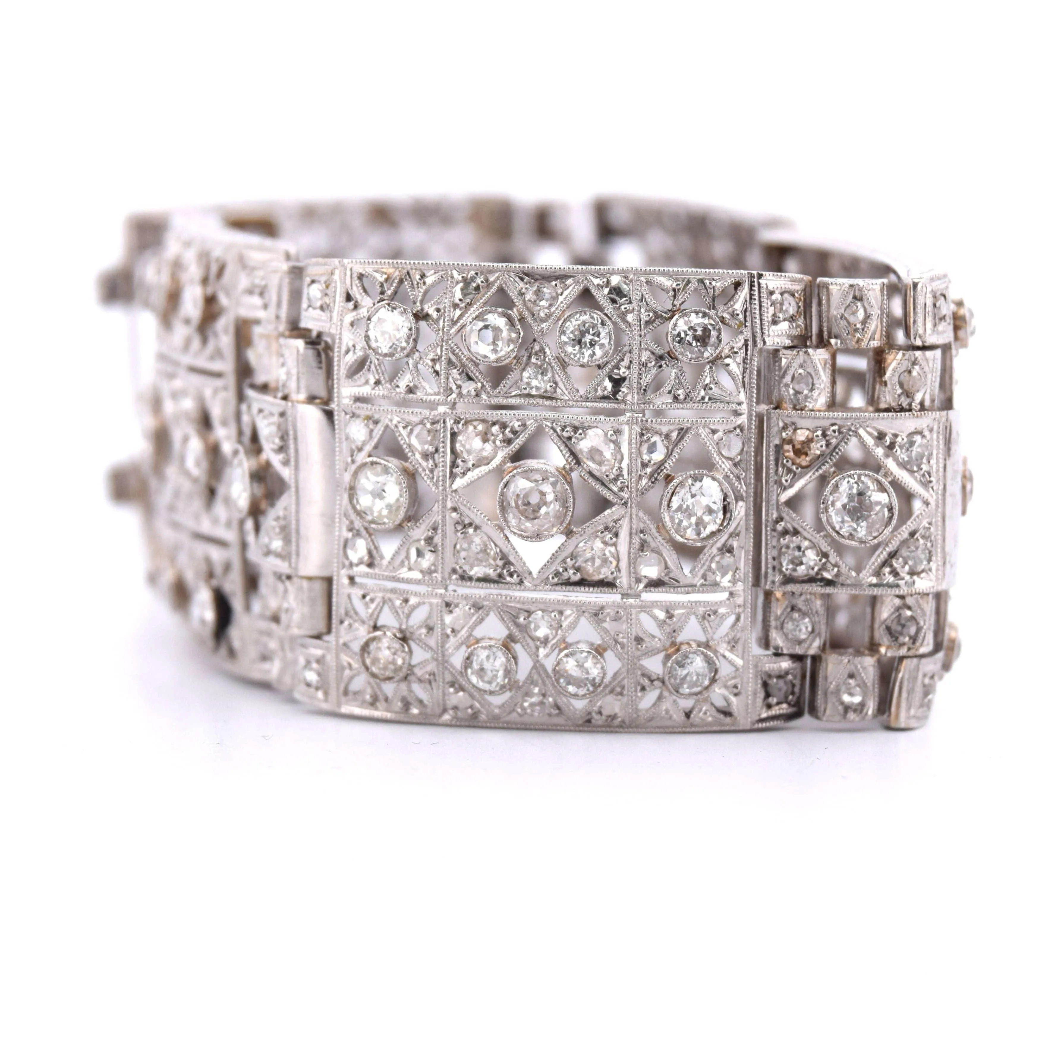 Bracelet Antique Deco, en platine avec diamants sold by 58 Facettes product image thumbnail 3