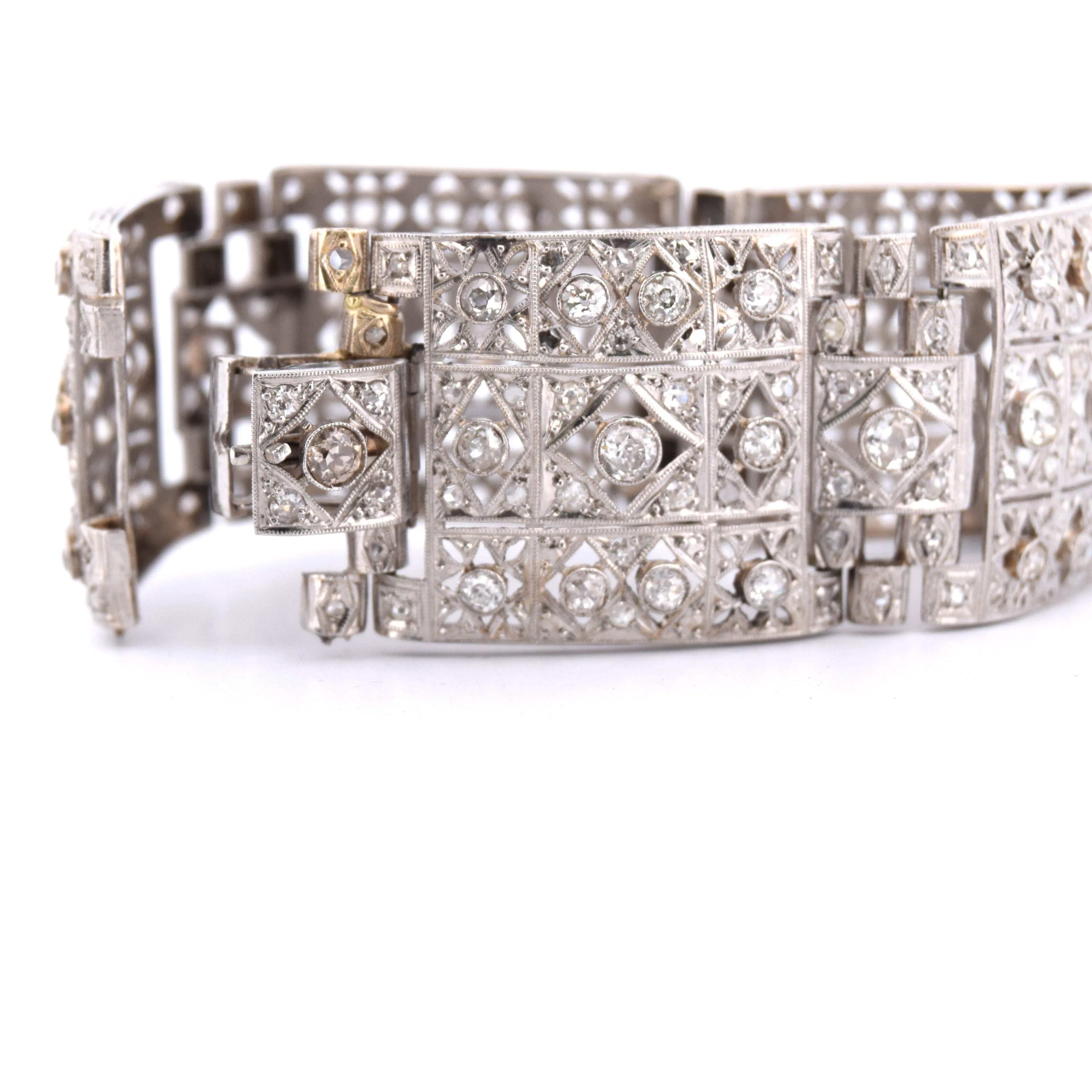 Bracelet Antique Deco, en platine avec diamants sold by 58 Facettes product image thumbnail 4