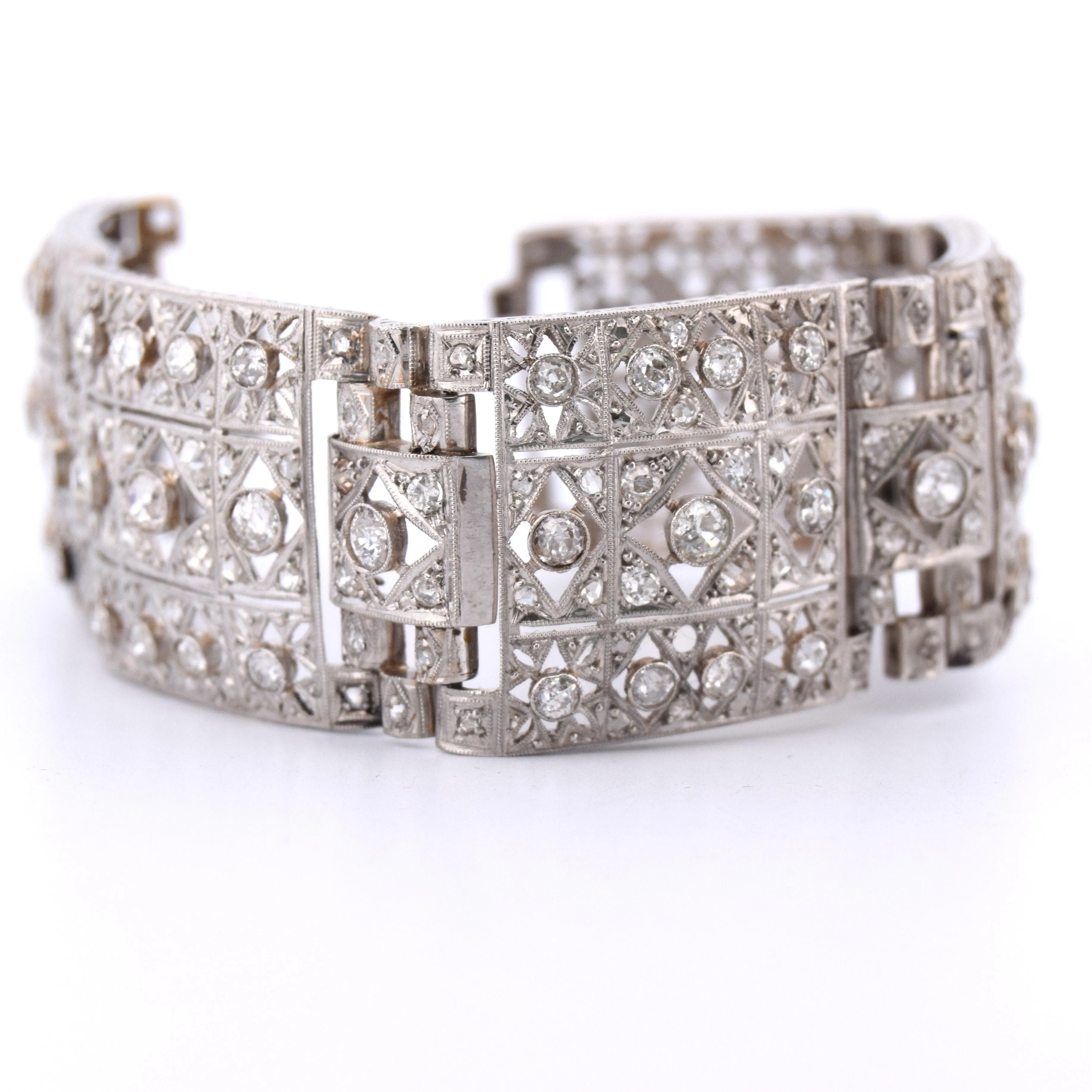 Bracelet Antique Deco, en platine avec diamants sold by 58 Facettes product image thumbnail 2
