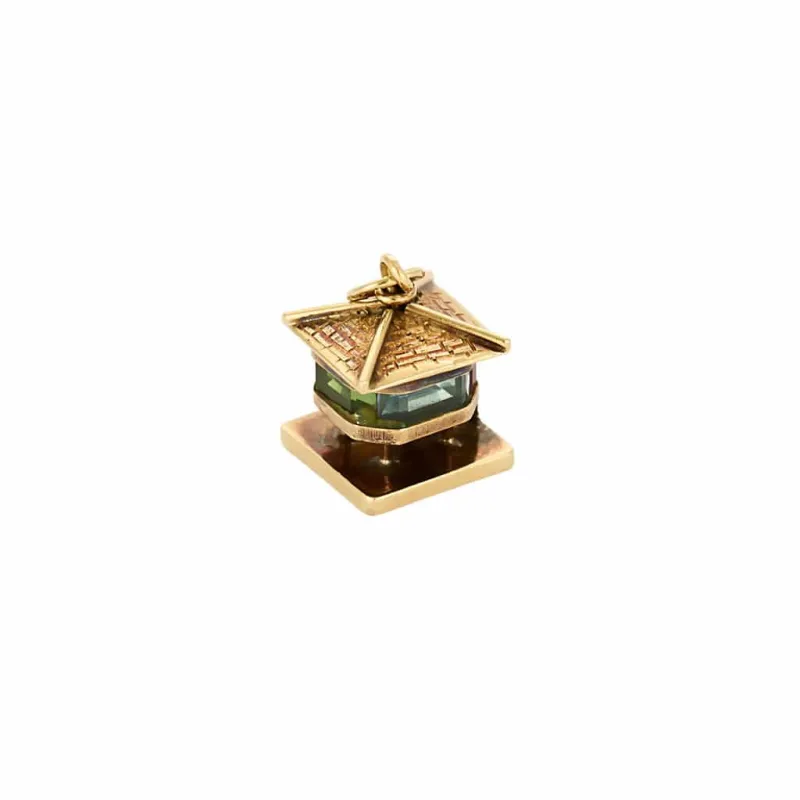Pendentif "Charm's" pagode en or jaune et pierres de couleurs sold by 58 Facettes