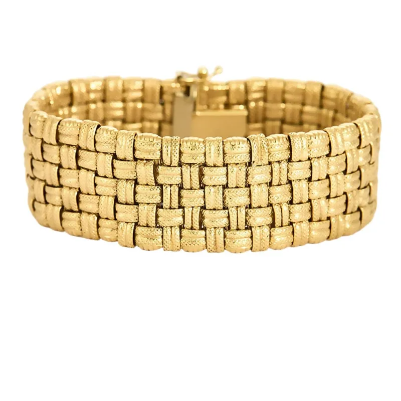 Large bracelet tressé en or jaune sold by 58 Facettes