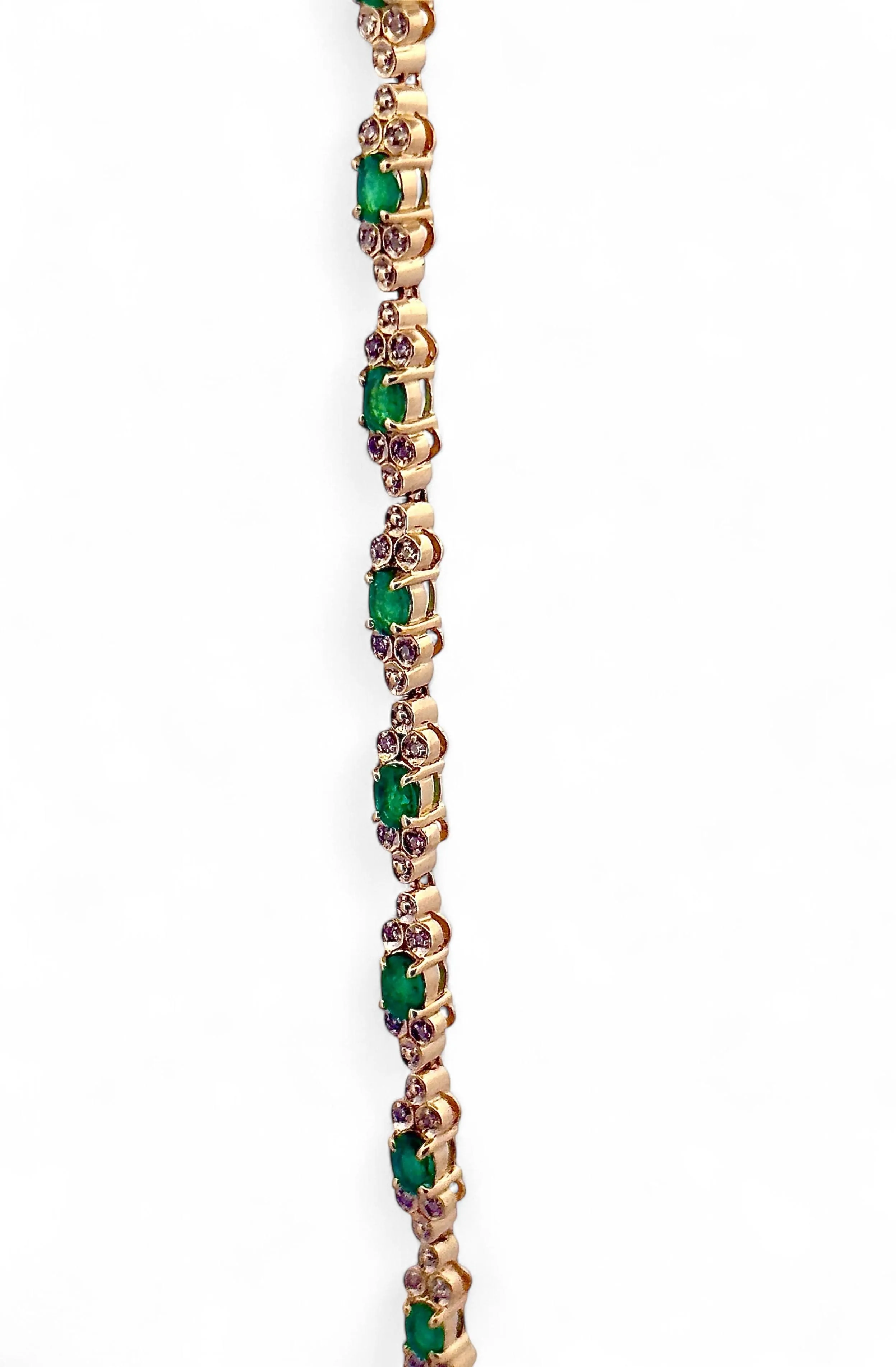 Bracelet en or jaune émeraudes et diamants sold by 58 Facettes product image thumbnail 3