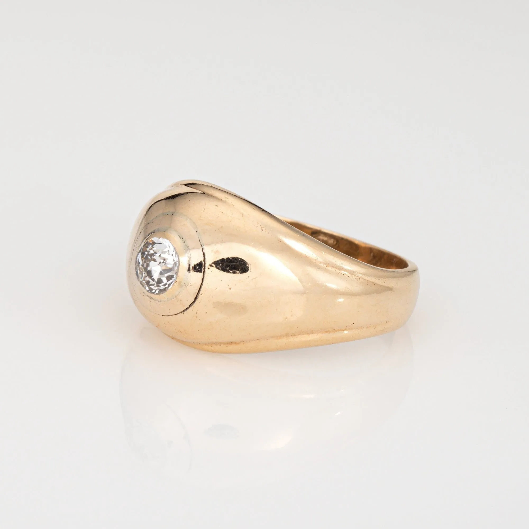 Chevalière vintage en or jaune avec diamants, 1944 sold by 58 Facettes product image thumbnail 5