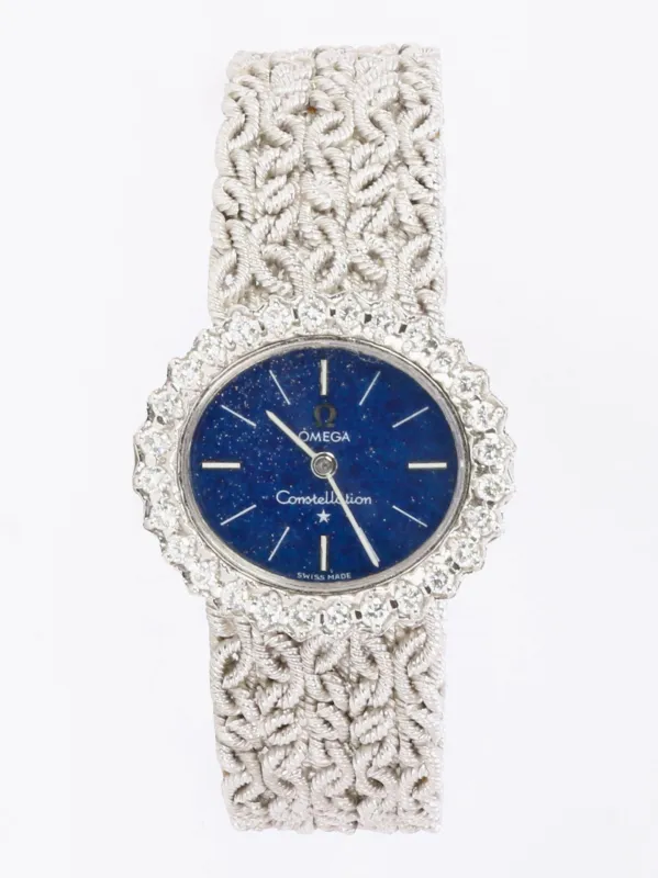 OMEGA Constellation - Montre or blanc diamants lapis-lazuli sold by 58 Facettes