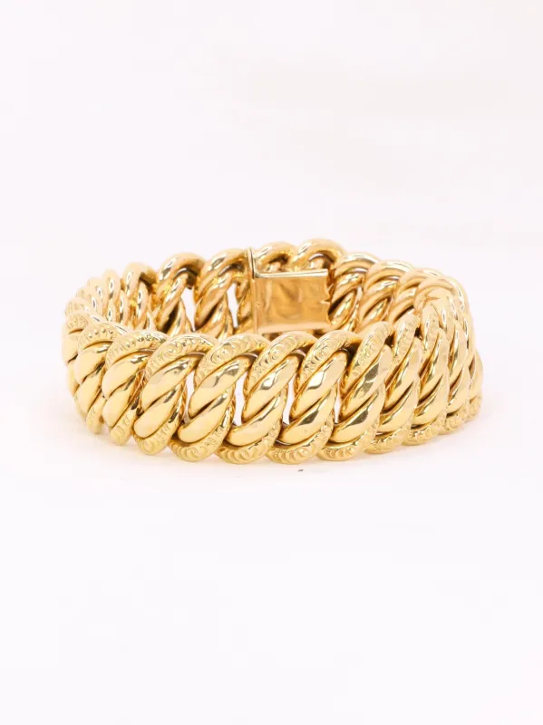 Bracelet maille américaine or jaune 2 cm sold by 58 Facettes