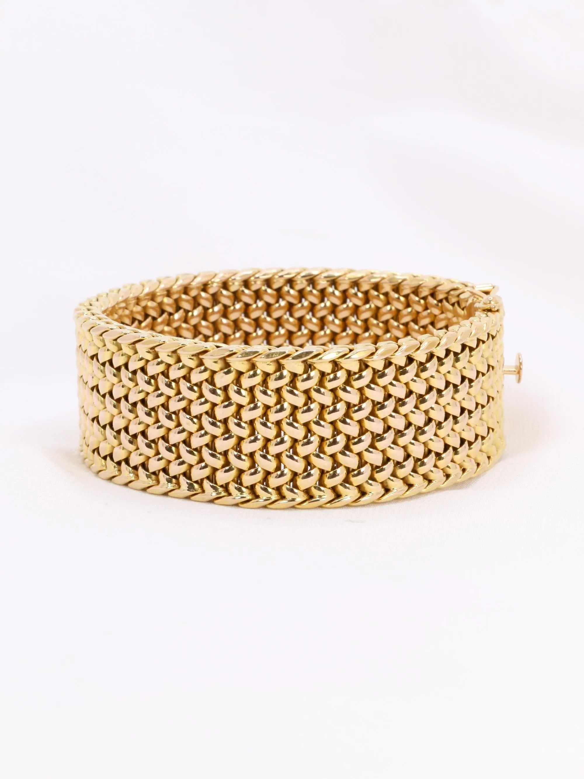 Bracelet souple maille milanaise or jaune 2,3 cm sold by 58 Facettes product image thumbnail 4