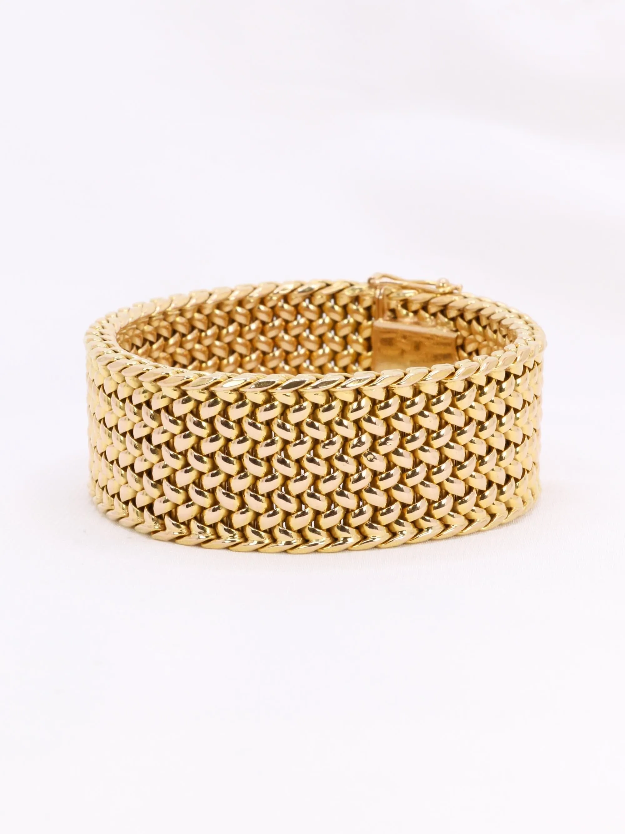 Bracelet souple maille milanaise or jaune 2,3 cm sold by 58 Facettes product image thumbnail 5